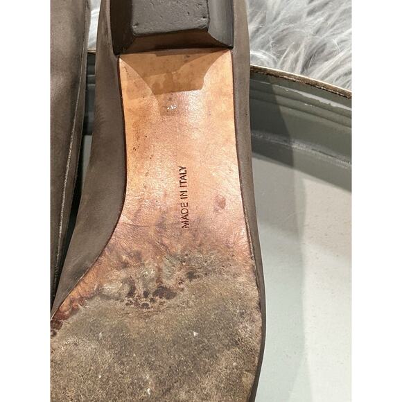 VTG Salvatore Ferragamo Boutique Women's Size 8.5 Leather Slip On Bow Almond Toe - Picture 12 of 12